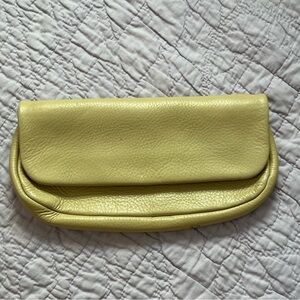 Vintage Butter Yellow Leather Clutch